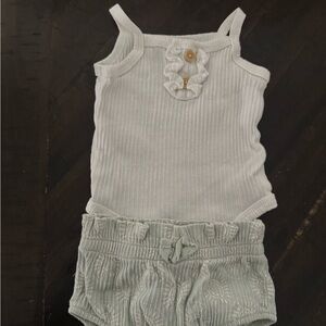 Charming White and Light Green Diaper Cover Set